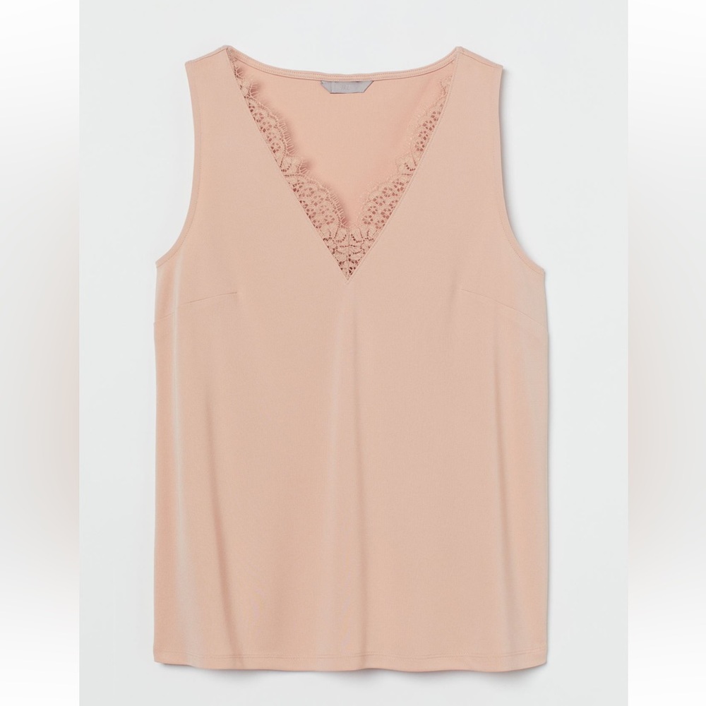 Lace Trim V-Neck Tank Top